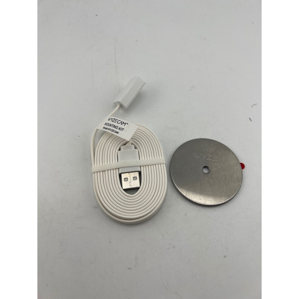 Wyze Cam Mounting Kit White USB Power Cable and Adhesive‎ Metal Plate WYZECMK
